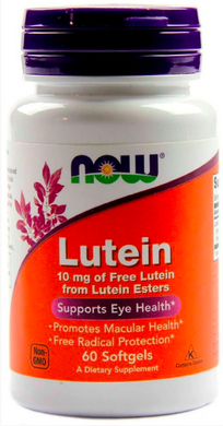 Витамины для глаз NOW Lutein 10 мг - 60 soft caps