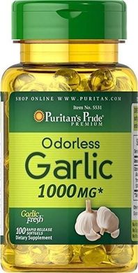 Чесночное масло Puritan's Pride Odorless Garlic 1000 mg 100 капс