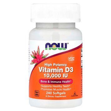 Вітамін D3 NOW Foods Vitamin D3 10 000 IU 240 капс США