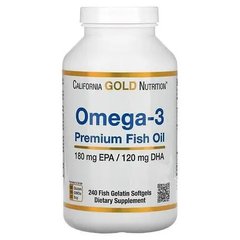 Рыбий жир Омега 3 Premium Fish Oil California Gold Nutrition, 240 капс США