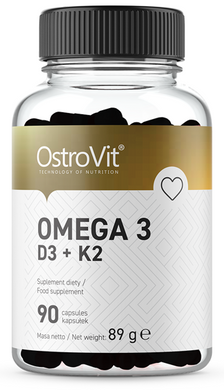 Омега 3 Ostrovit - Omega 3 D3 + K2 (90 капсул)