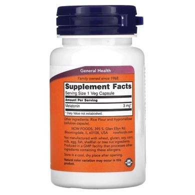 Мелатонін NOW Foods Melatonin 3 мг 60 капс