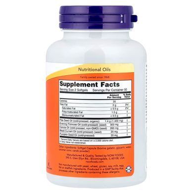 Омега-3-6-9 NOW Foods 1000 мг 100 капс США
