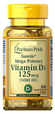 Витамин д3 D3 Puritans Pride 125 mcg  100 капс