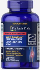 Для суставов Triple Strength Glucosamine, Chondroitin Msm Puritan's Pride 90 капсул США