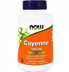 Кайенский перец NOW Cayenne 500 мг - 100 веган капс