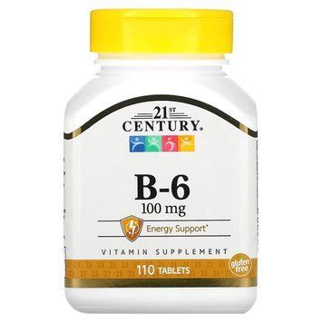 Вітамін В6 Піридоксин 21st Century Vitamin B6 100 мг 110 таб США