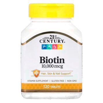Вітамін В7 Біотин 21st Century Biotin 10000 мкг 120 таб США