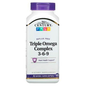 Омега-3-6-9 21st Century Triple Omega Complex 90 капс США