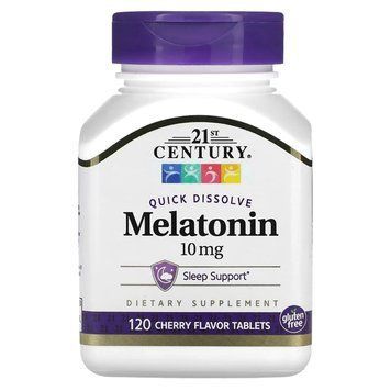 Мелатонин 21st Century Melatonin 10 мг 120 жев таб LOZ со вкусом вишни