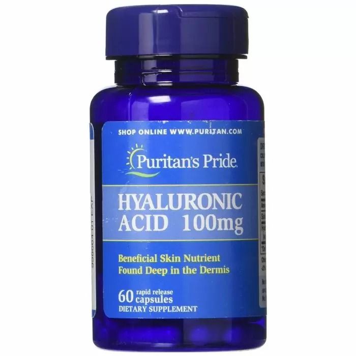 Hyaluronic acid инструкция по применению. Гиалуроновая кислота 100 MG Puritans Pride. Hyaluronic acid 100 MG. Гиалуроновая кислота, 50 мг, 60 растительных капсул. Гиалуроновая кислота 1000 мг no.