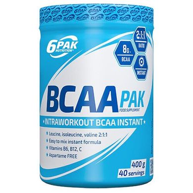Аминокислоты BCAA PAK 2:1:1 Instant 400g  вкус 6PAK Nutrition