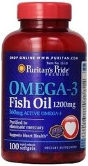 Рыбий жир Puritan's Pride Omega-3 Fish Oil, 1200 mg 100 softgels