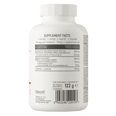 L-Карнитин, зеленый чай, CLA Ostrovit 90 капс