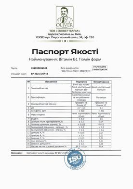 Вітамін B1 Тіамін PROFIPROT 100 г