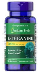 Аминокислота Теанин Puritan's Pride L-Theanine 200 мг 60 капс США