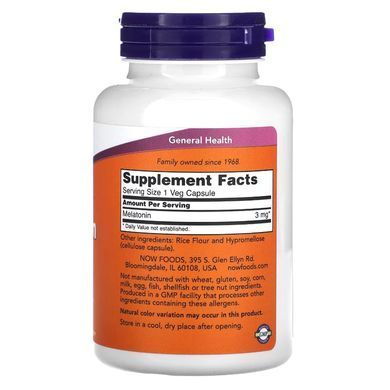 Мелатонин NOW Foods Melatonin 3 мг 180 капс